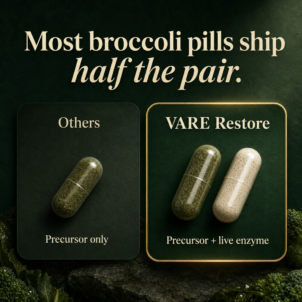 Most broccoli pills ship half the pair